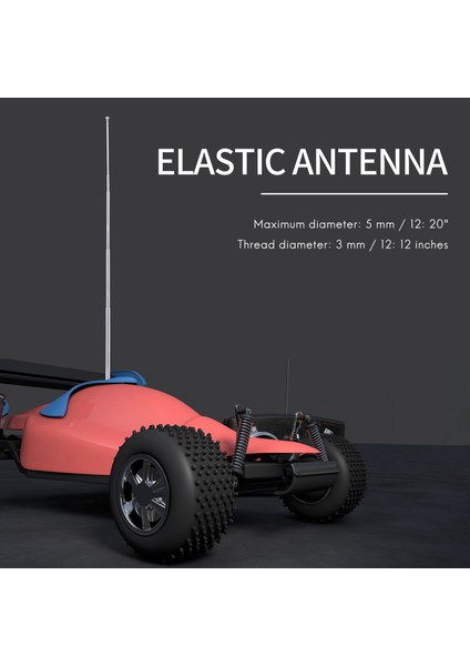 Rc Model Araba 5 Gümüş 5 Bölüm 3 mm Dış Dişli Genişleme Anteni (Yurt Dışından)