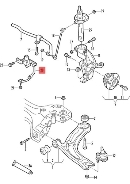 Sol Ön Far Seviye Sensörü 5Q0412521C Audi Seat Skoda Vw Passat 2015-2018 Süspansiyon Gövde Yükseklik Sensörü (Yurt Dışından)