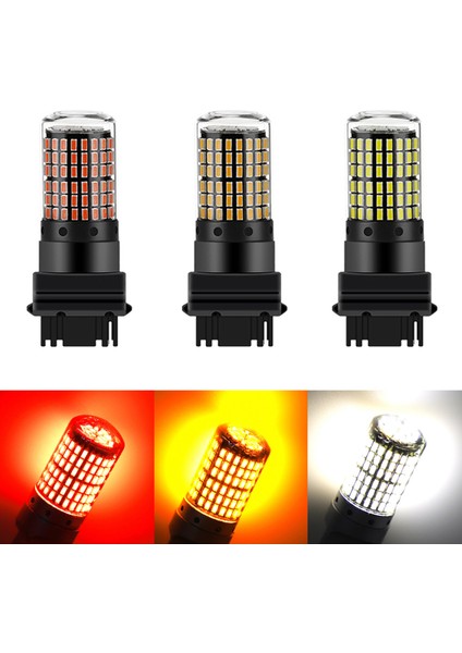 2 Adet LED Ampul 3156 P27W T25 3014 144SMD Canbus Lambası Yüksek Parlaklık Araba Arka Ampul Fren Lambaları Geri Vites Sinyal Lambası Kırmızı (Yurt Dışından)