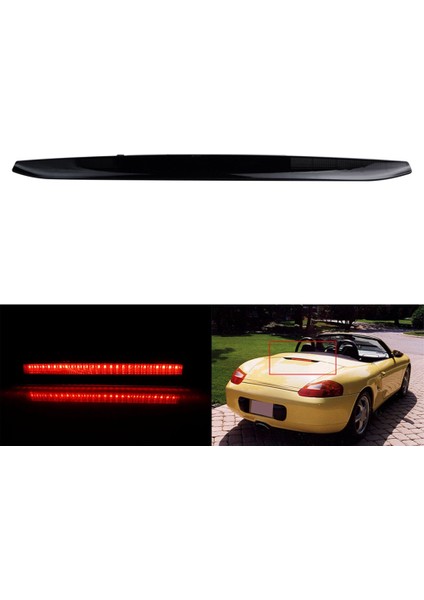 Üçüncü 3rd Fren Lambası LED Stop Lambası Porsche Boxster 986 1997-2004 Arka Kuyruk Lambası 98663105000 Siyah Kabuk (Yurt Dışından)