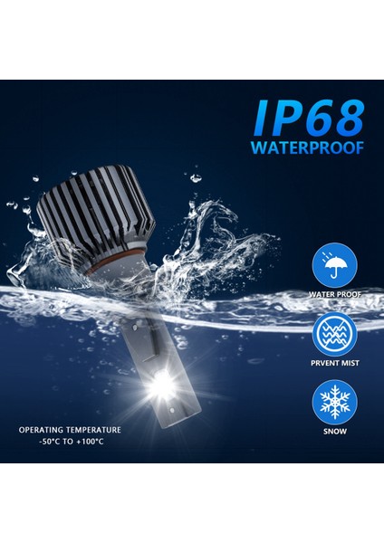 Araba LED Far Ampul 300W 30000LM 9005 9006 H7 H11 6000K Beyaz Sis Lambası P9 (H7) (Yurt Dışından)