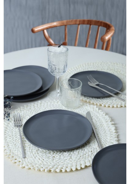 Mat Gri Sardes Pasta Tabağı 22 cm 6 Adet 959 fiyatları