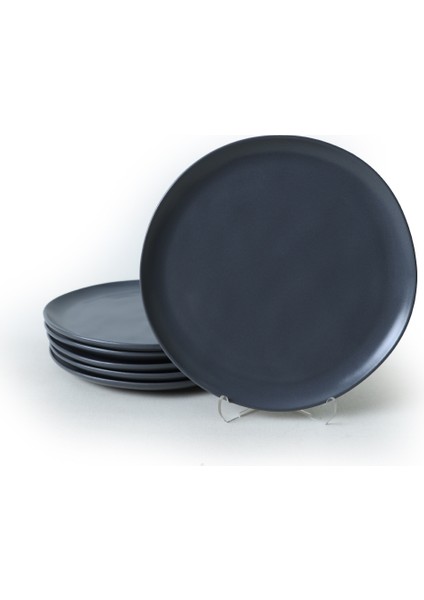 Mat Gri Sardes Pasta Tabağı 22 cm 6 Adet 959