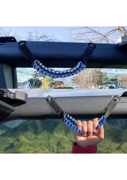Ford Bronco 2021 2022 Aksesuarları Için Roll Tutma Kolları Paracord Tutma Kolu, 2 Paket (Mavi) (Yurt Dışından)
