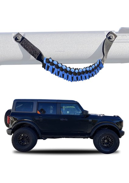 Ford Bronco 2021 2022 Aksesuarları Için Roll Tutma Kolları Paracord Tutma Kolu, 2 Paket (Mavi) (Yurt Dışından)
