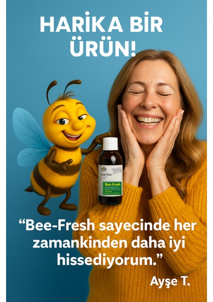 Bee Fresh - Bitkisel Takviye Edici GıdaÇam Kozalağı Propolis C Vitamini Çinko Karamürver Söğüt Ekstratı Şurup 150ml - Harbee Bee-Fresh Takviye edici Gıda