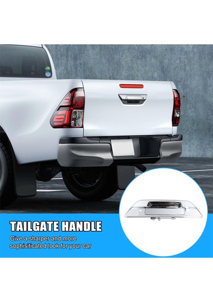 69090-0K110 Toyota Hilux Revo 2015-2018 Gümüş Için Kamera ve Anahtar Delikleri ile Araç Arka Bagaj Bagaj Kapağı Kapı Kolu (Yurt Dışından)