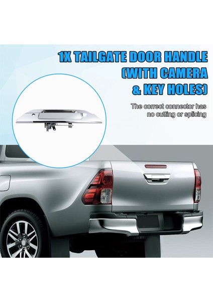 69090-0K110 Toyota Hilux Revo 2015-2018 Gümüş Için Kamera ve Anahtar Delikleri ile Araç Arka Bagaj Bagaj Kapağı Kapı Kolu (Yurt Dışından)