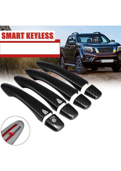 Nissan Navara Için 4 Adet NP300 2015-2020 Karbon Fiber Araba Kapı Kulp Kılıfı Trim Etiket Dekorasyon Aksesuarları (Yurt Dışından)