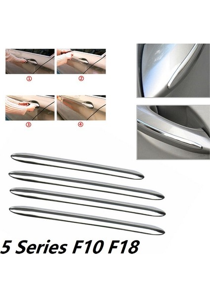 4 Adet Krom Paslanmaz Çelik Dış Kapı Kolu Kalıplama Ayar Kapağı Dış Kapılar Kulp Kılıfı Bmw 5 Serisi Için F10 F18 (Yurt Dışından)