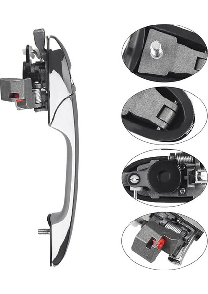 Araba Dış Kapı Kolu 68069943AC Fiat 500 2012-2019 Dış Kol Krom Sol Sürücü Tarafı Araba Aksesuarları (Yurt Dışından)