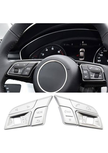 Araba Direksiyon Simidi Düğmeleri Trim Kapak Çıkartmaları-Audi Q3 Q5 A1 A3 8V A4 B9 B8 A5 A7 2018 Yüksek Sürüm (Yurt Dışından)