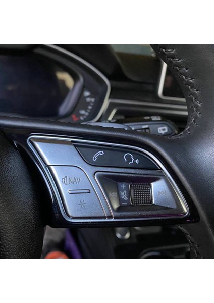 Araba Direksiyon Simidi Düğmeleri Trim Kapak Çıkartmaları-Audi Q3 Q5 A1 A3 8V A4 B9 B8 A5 A7 2018 Yüksek Sürüm (Yurt Dışından)