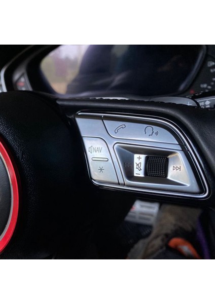 Araba Direksiyon Simidi Düğmeleri Trim Kapak Çıkartmaları-Audi Q3 Q5 A1 A3 8V A4 B9 B8 A5 A7 2018 Yüksek Sürüm (Yurt Dışından)