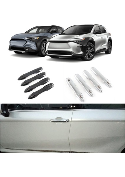 4 Adet Karbon Fiber Araba Kapı Kolu Kılıfı Suu Solterra Için Toyota BZ4X 2022 2023 Araba Kolu Kılıfı (Yurt Dışından)