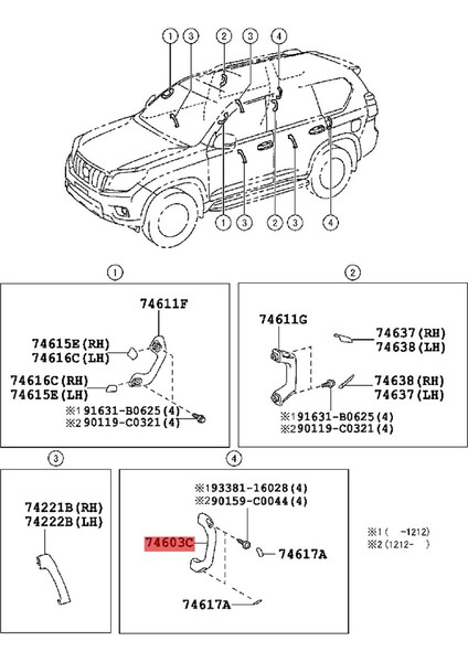 74603-35010 A0 Toyota Land Cruiser Prado 1996-20077 Için Araç Yardımcı Kolu Çekme Kolu 4603-35010-B0 (Yurt Dışından)