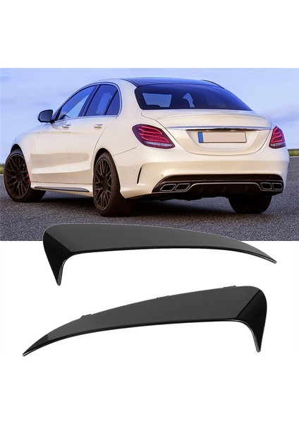 Arka Tampon Kanatçıkları Spoiler Kapağı Trim Aksesuarları Mercedes Benz C Sınıfı W205 2015-2021 Sedan (Yurt Dışından)
