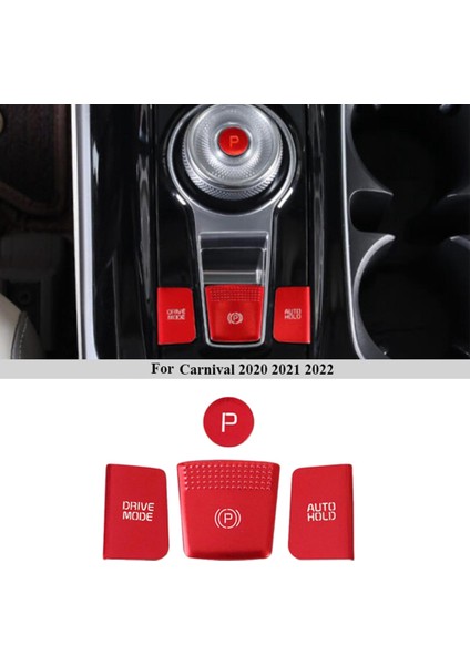 4 Adet Araba Merkezi Kontrol Vites Düğmesi Sticker Kapak Trim Panel Çerçevesi Kıa Carnival 4 Ka4 2020 2021 2022 Kırmızı (Yurt Dışından)