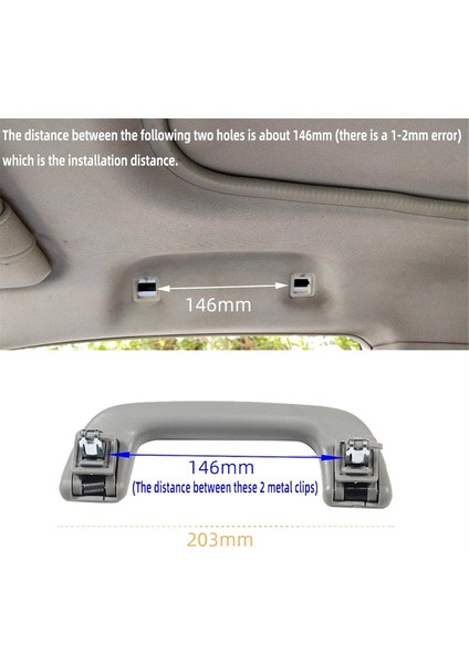 4 Adet Araba Iç Tavan Kol Dayanağı Tavan Çekme Kolu Kapı Emniyet Kolu 74610-52020 Toyota Corolla Yaris Prius Koyu Gri (Yurt Dışından)