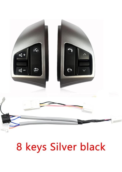 Hyundai Elantra Hd 2008-2016 Çok Fonksiyonlu Direksiyon Kontrol Düğmesi Anahtarı Ses Kontrolü Gümüş 8 Tuş (Yurt Dışından)