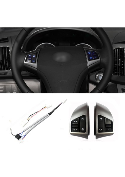 Hyundai Elantra Hd 2008-2016 Çok Fonksiyonlu Direksiyon Kontrol Düğmesi Anahtarı Ses Kontrolü Gümüş 8 Tuş (Yurt Dışından)