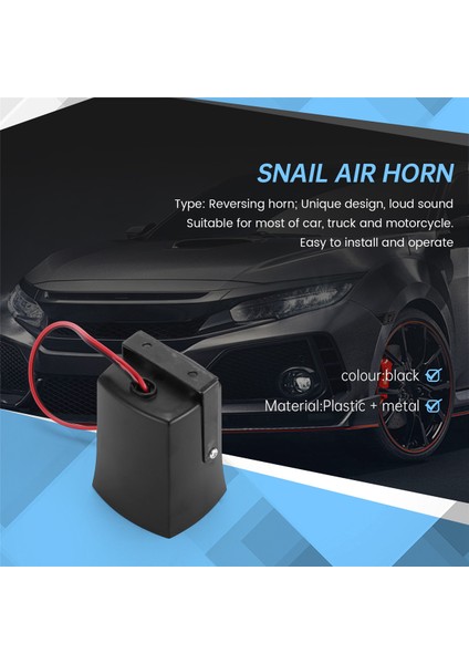Yeni 12V Elektrikli Salyangoz Hava Kornası Süper Gürültülü Öfkeli Evrensel Araba Motor Kamyon (Yurt Dışından)