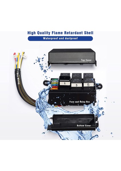 12V Röle Sigorta Kutusu Önceden Kablolanmış Röle Kutusu Otomotiv 5 Adet 5 Pinli Röleler 1 Adet 4 Pinli Röle 6 Atc/ato Bıçak Sigortası Evrensel (Yurt Dışından)