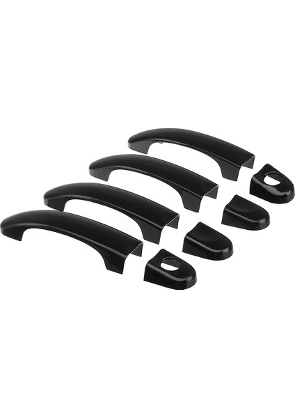 Adet Set Abs Krom Kapı Kolu Trim Kapakları Transporter T5 T6 Caddy Van 2003-2015 Parlak Siyah (Yurt Dışından)