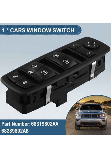 Elektrikli Cam Anahtarı Dodge Durango Jeep Grand Cherokee 2016-2021 Için Cam Kaldırma Anahtarı 68319802AA 68289802AB (Yurt Dışından)