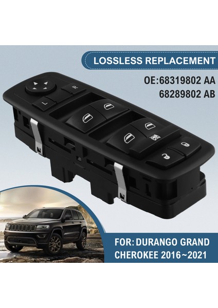 Elektrikli Cam Anahtarı Dodge Durango Jeep Grand Cherokee 2016-2021 Için Cam Kaldırma Anahtarı 68319802AA 68289802AB (Yurt Dışından)