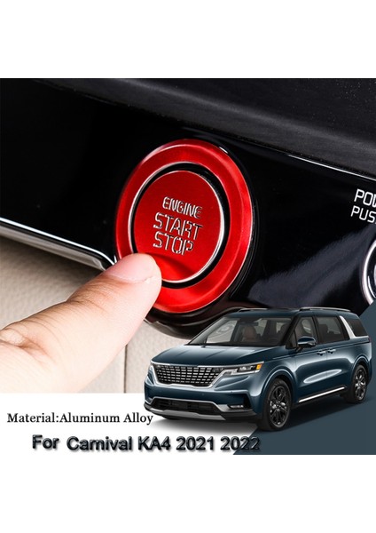 Araba Start Motor Düğmesi Kapağı Durdurma Anahtarı Kontak Anahtarı Sticker Trim Kia Carnival Ka4 2021 2022 Mavi (Yurt Dışından)