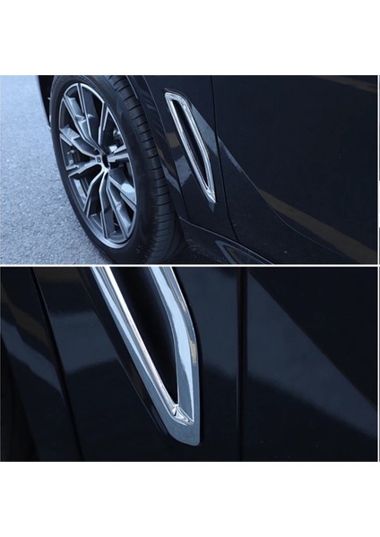 Araba Yan Hava Menfezi Akışı Çamurluk Çerçeve Kapağı Trim Sticker Aksesuarları Bmw X5 G05 2019-2023 - Gümüş (Yurt Dışından)