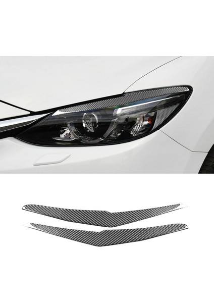 Far Kaşları Göz Kapakları Çıkartmalar Ayar Kapağı Far Kapağı Yumuşak Karbon Fiber Mazda 3 Axela 2017 2018 Aksesuarları (Yurt Dışından)