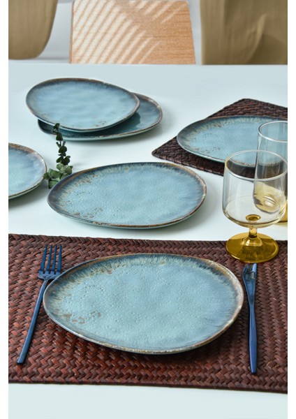 Reaktif Turkuaz Trior Pasta Tabağı 23 cm 6 Adet 19013 fiyatları