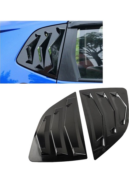 Siyah Arka Yan Havalandırma Çeyrek Pencere Panjur Panjur Kapağı Honda Fit Jazz 2014-2019 Için (Yurt Dışından)