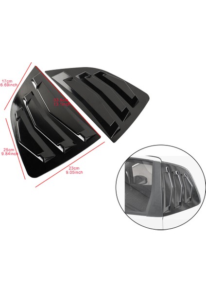 Siyah Arka Yan Havalandırma Çeyrek Pencere Panjur Panjur Kapağı Honda Fit Jazz 2014-2019 Için (Yurt Dışından)