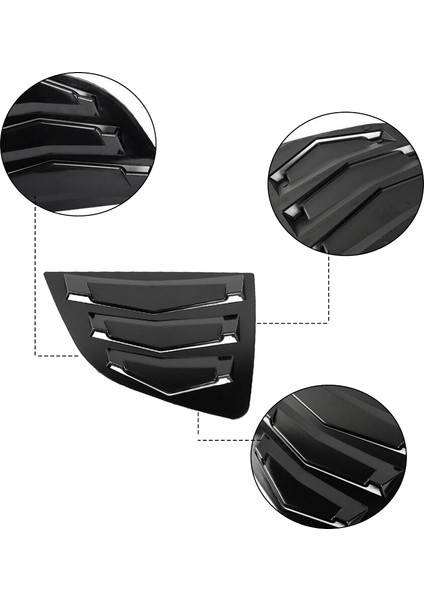 Siyah Arka Yan Havalandırma Çeyrek Pencere Panjur Panjur Kapağı Honda Fit Jazz 2014-2019 Için (Yurt Dışından)