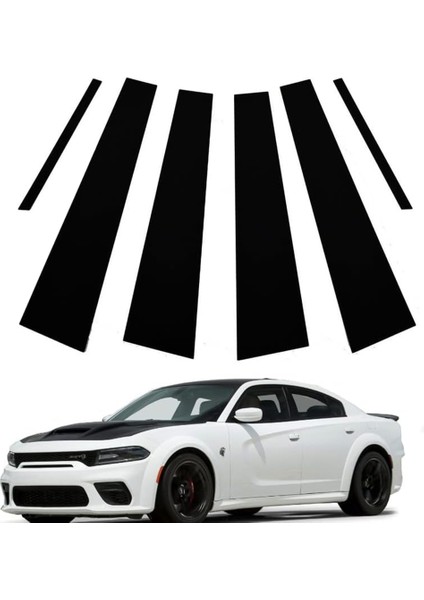 Araba Ayağı Mesajları Kapı Pencere Trim Kalıplama Dodge Charger 2011-2021 Anti Scratch Çıkartmalar Aksesuarları Siyah (Yurt Dışından)