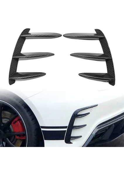 Araba Karbon Fiber Arka Tampon Spoiler Yan Hava Çıkış Kanat Canard Fin Mercedes Benz A Sınıfı Için W176 A200 A260 Amg Için (Yurt Dışından)