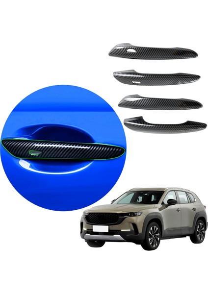 Mazda Cx-50 CX50 2023 Araba Dış Kapı Kulp Kılıfı Dış Koruyucu Kapak Trim Aksesuarları (Abs Karbon Fiber) (Yurt Dışından)