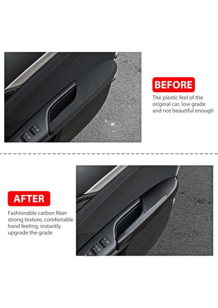 Honda Civic 2016-2020 Için 4x Karbon Fiber Iç Kapı Kol Dayama Paneli Döşeme Kapağı (Yurt Dışından)
