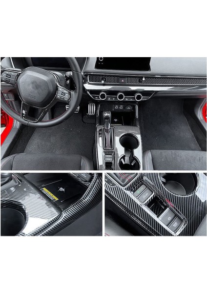 11TH Gen Honda Civic 2022 Için Karbon Fiber Merkezi Kontrol Puro Çakmağı Paneli Kapak Trim Dekoratif Sticker Aksesuarları (Yurt Dışından)