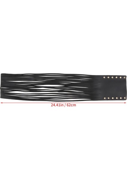 7/8 Inç Motosiklet Evrensel Sapları Kolu Kapağı Deri Saçaklı El Kavrama Gidon Sapları Vintage Siyah (Yurt Dışından)