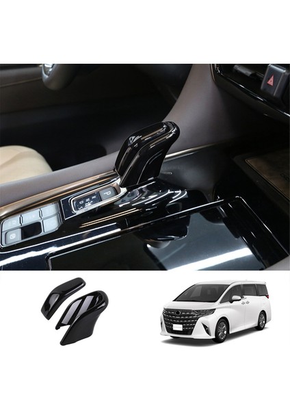 Toyota Alphard/vellfıre 40 Serisi 2023+ Araç Vites Topuzu Başlığı Kapağı Trim Dekoratif Etiket Parlak Siyah (Yurt Dışından)