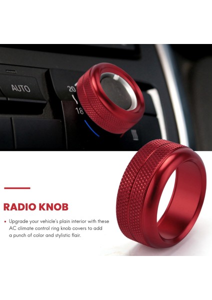 Ac Iklim Kontrolü ve Radyo Ses Düğmesi Halka Kapakları Bmw 1 2 3 3gt 4 Serisi (F20 F22 F30 F31 F32 F33 F80 F82 F87) 3 Adet Kırmızı (Yurt Dışından) modelleri