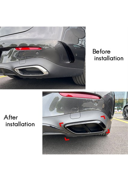 Mercedes-Benz Cle Coupe C236 2024+ Amg Araba Kuyruk Boğaz Dekor Çerçevesi Gümüş Için Araba Egzoz Borusu Trim Kapağı Çıkartmaları (Yurt Dışından)
