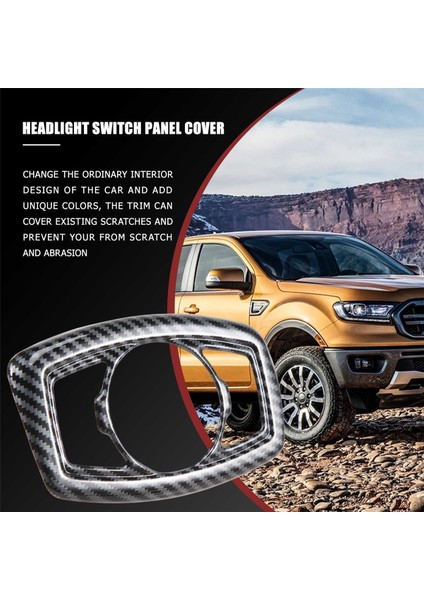 Karbon Fiber Far Lambası Anahtarı Kapağı Trim Kontrol Düğmesi Çerçeve Ford Ranger/everest 2015-2021 Aksesuarları (Yurt Dışından) fırsatları