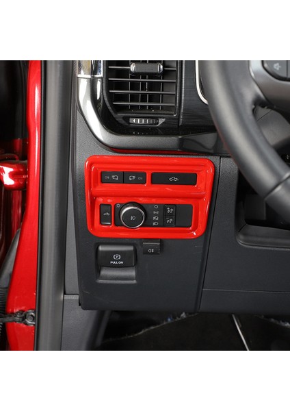 Ford F150 F-150 2021 2022 Araba Far Anahtarı Kontrol Paneli Kapağı Trim Çerçeve Dekor Etiket Aksesuarları, Kırmızı (Yurt Dışından) fırsatları