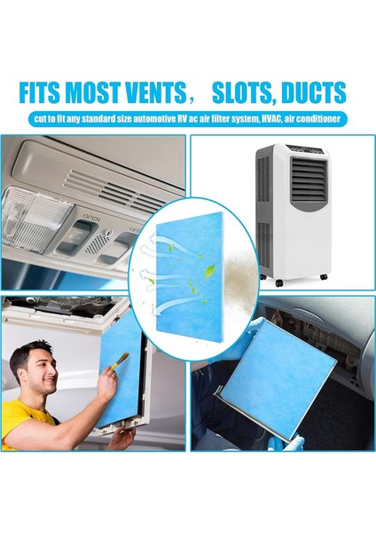 Merv 8 Tekrar Kullanılabilir Havalandırma Filtresi Uygun Şekilde Kesilebilir Elektrostatik Zemin Havalandırma Filtresi Yıkanabilir Yedek Klima Filtresi Uyumlu (Yurt Dışından)
