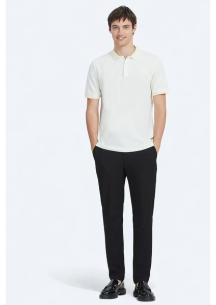 Ekru Polo Yaka %100 Pamuk T-Shirt fiyatları
